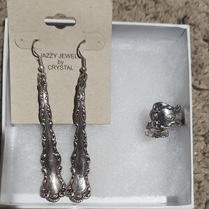 Silver Earrings and Ring Set